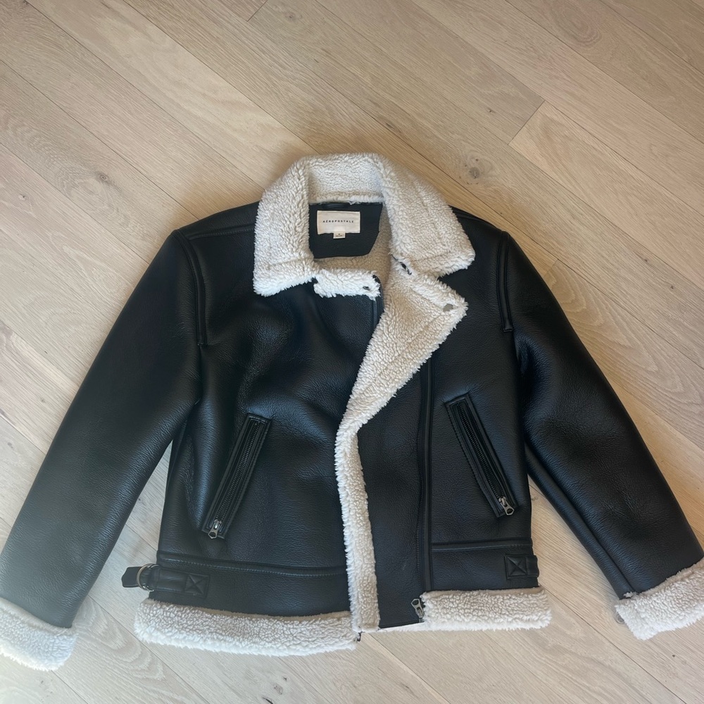 Black and White Shearling Jacket